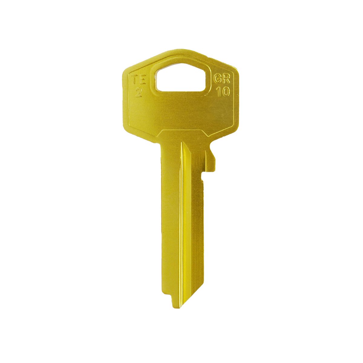 EHI TE2-GR10 Gold Blank Key, Aluminium Titanium Alloy, for Key Cutting