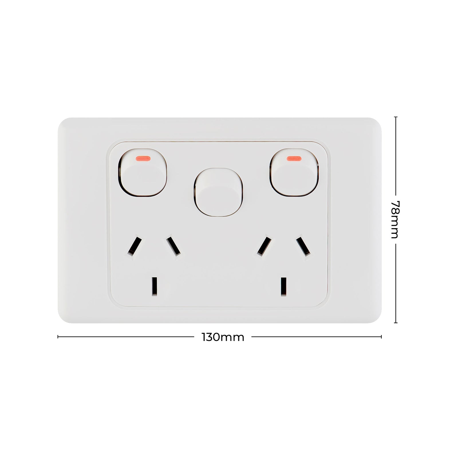 DETA Double Power Point with Extra Switch White Polycarbonate 10A 250V