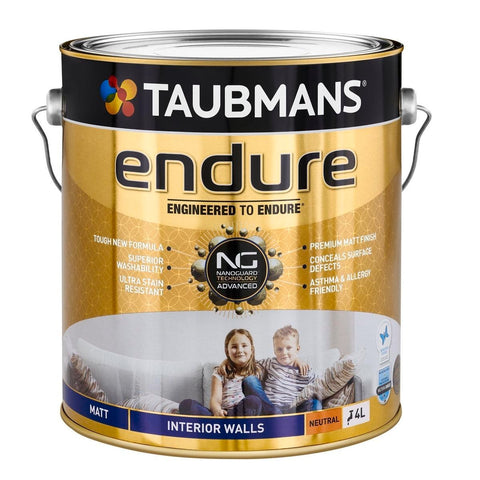 Taubmans 4L Neutral Matt Endure Interior Walls Paint - Stain Resistant - Low Odour - SuperSaverAU - view 1