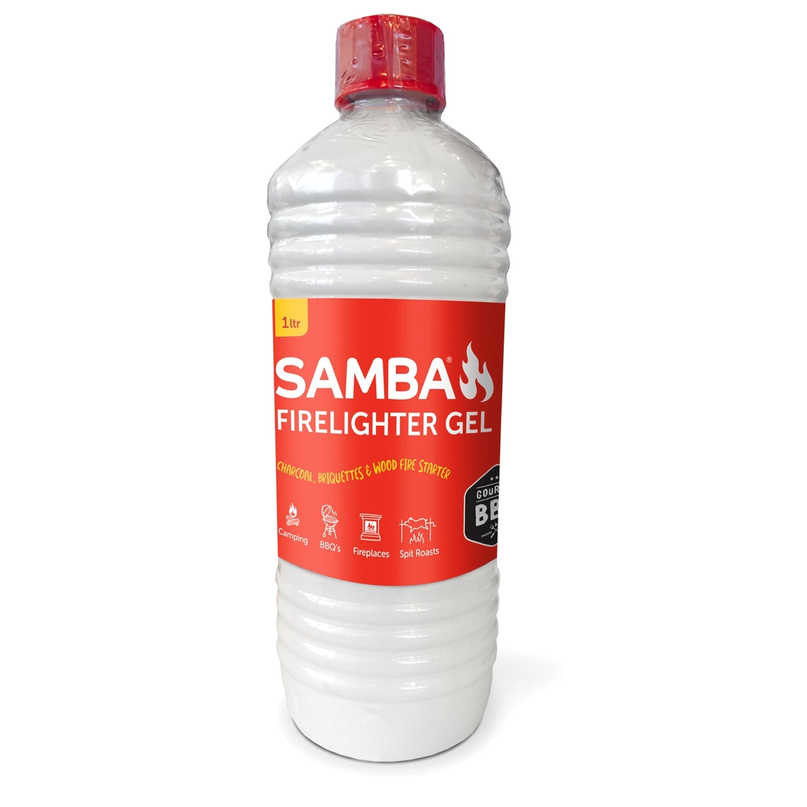 Samba Firelighter Gel 1L No-Spill BBQ & Charcoal Fire Starter