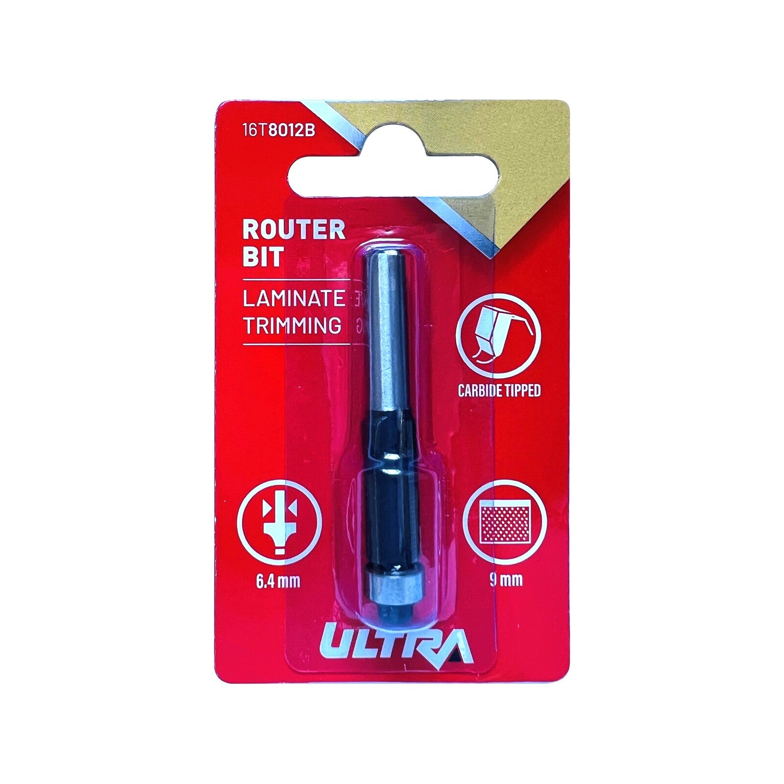 Ultra Flush Trim Router Bit 9mm Diameter Tungsten Carbide Tipped 1/4 Shaft