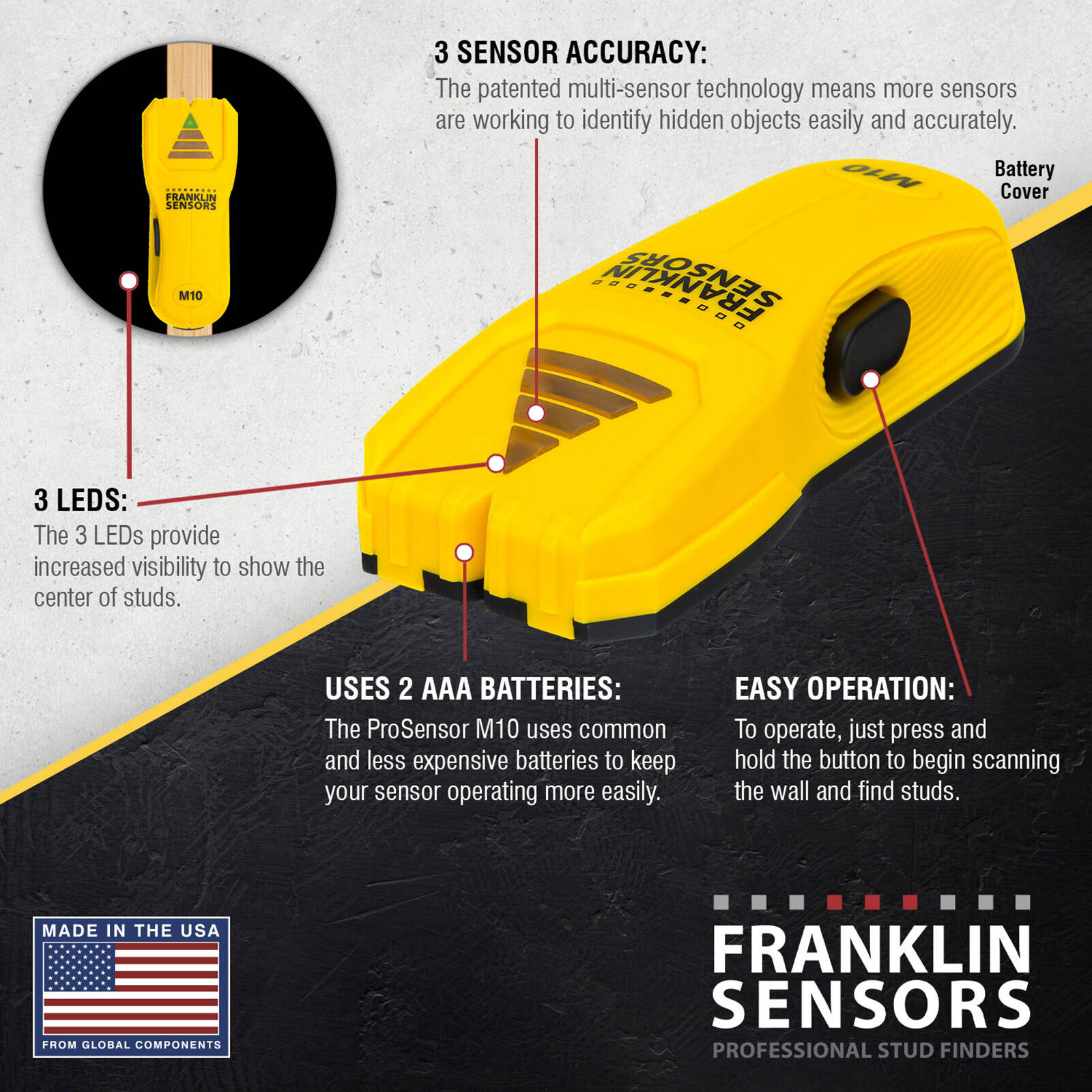 Franklin Sensors ProSensor M10 Professional Stud Finder M10
