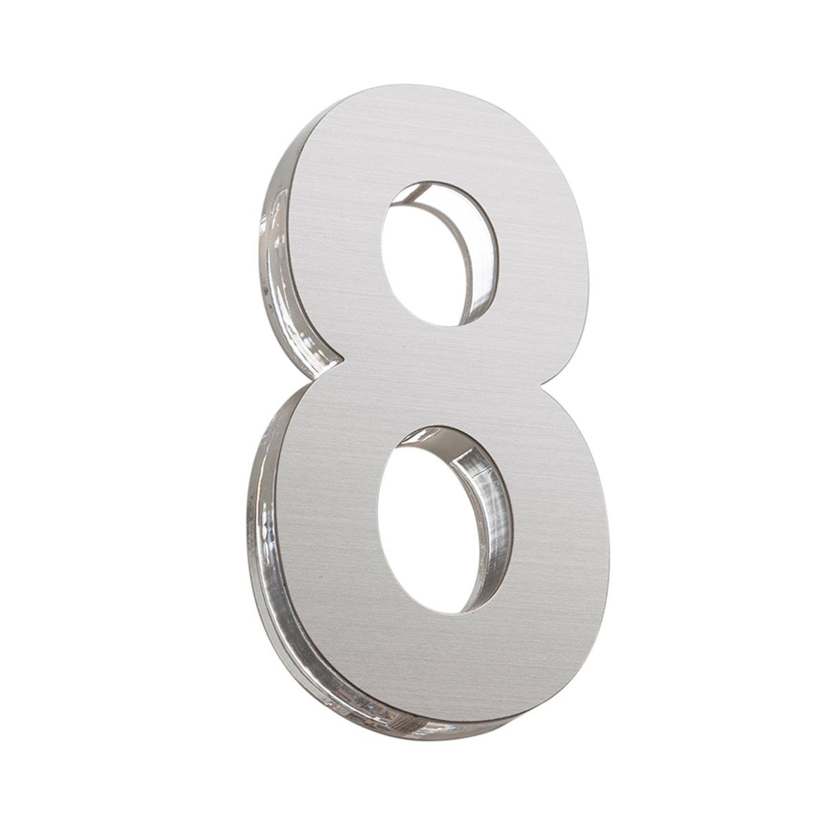 Sandleford Azure House Number 8 - 120mm - Silver - Stainless Steel - SuperSaverAU - view 1