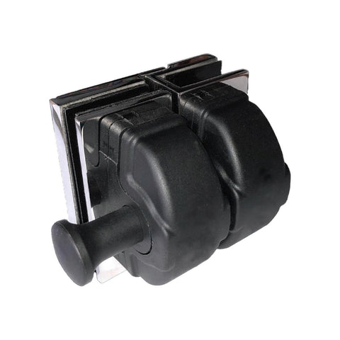 Protectoral Glass to Glass Gate Latch 126x138x105mm - Mirror/Black Poly - SuperSaverAU - view 1