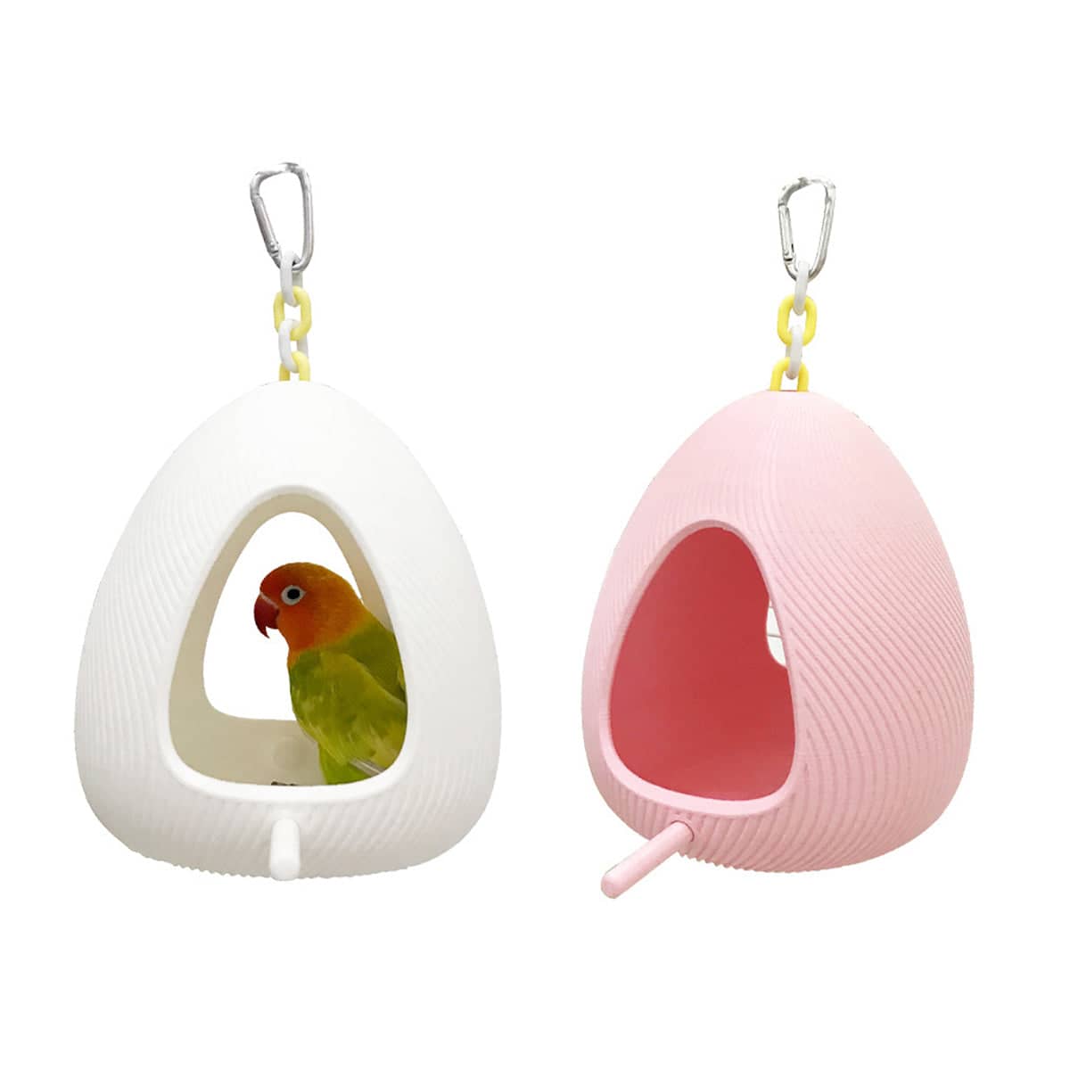 Egg Shaped Parrot Nest with Hanging Chain, 15 x 13.5 cm - White - view 3