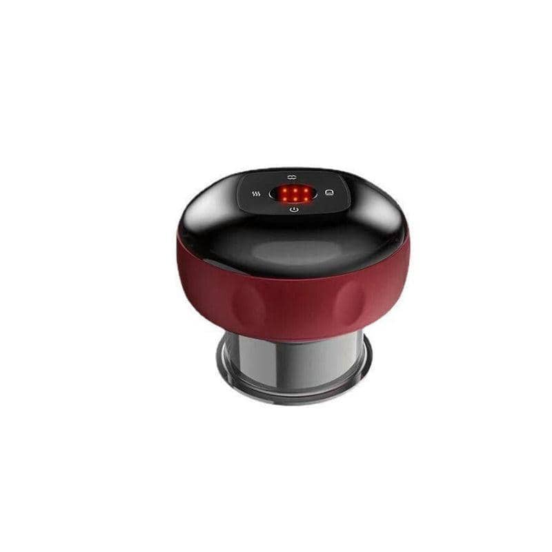 Electric Vacuum Cupping Massager with Light Heating - Red