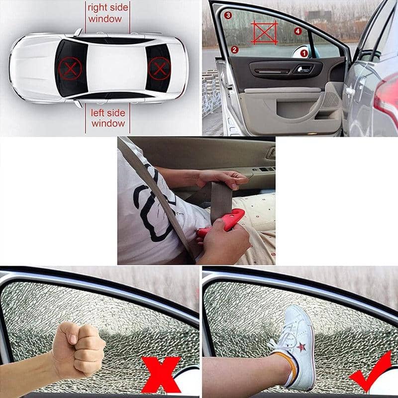 Emergency Car Window Breaker Hammer and Seatbelt Cutter, 2-In-1 Safety Tool - view 5