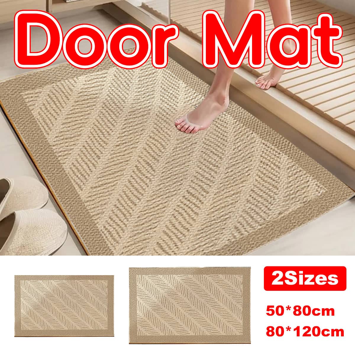 Entryway Door Mat, Non-Slip Indoor Rug for Hallways, Easy Clean and Wear Resistant - 80 x 120 cm - view 2