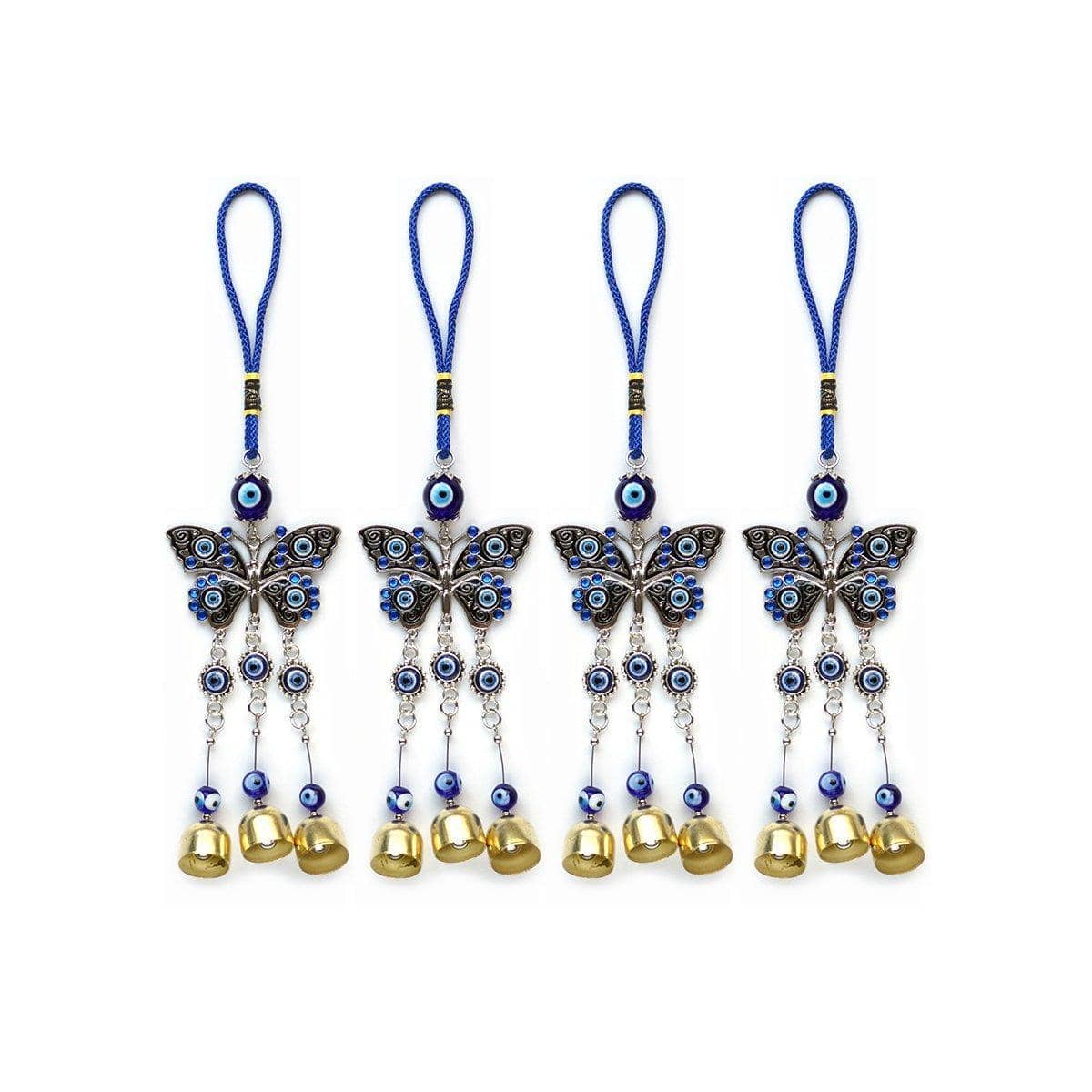 Evil Eye Butterfly Metal Wind Chime Ornament, Pack of 4 - view 2