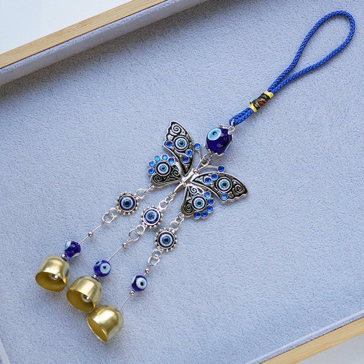 Evil Eye Butterfly Metal Wind Chime Ornament, Pack of 4 - view 5