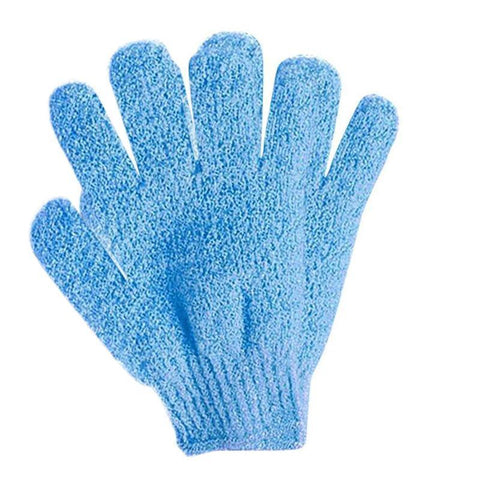 Exfoliating Bath Gloves 1 Pair Shower Scrub Mitt - Blue