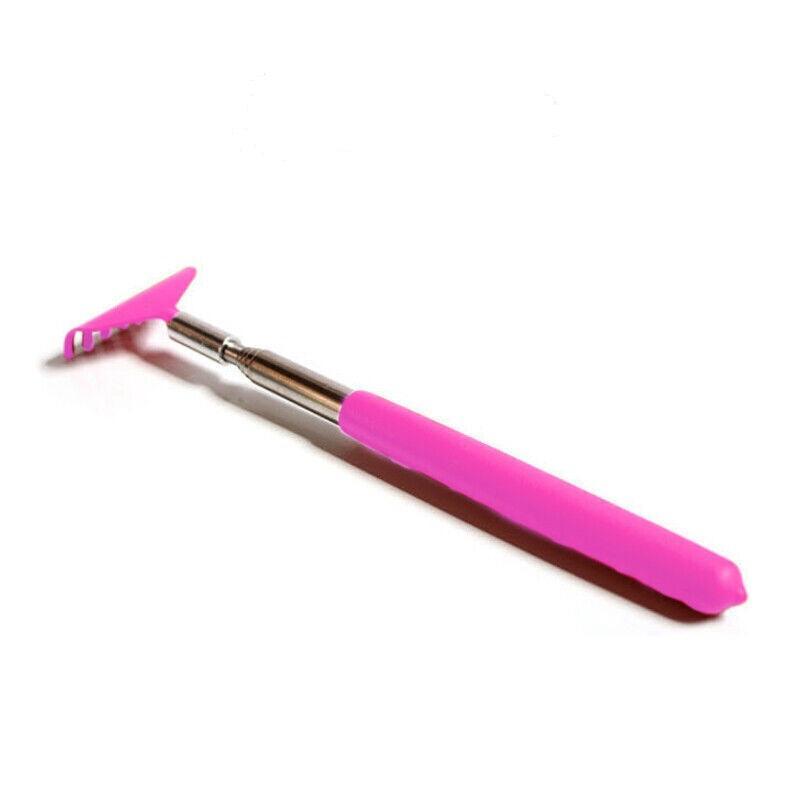 Extendable Back Scratcher with Metal Claw, Telescoping - Pink