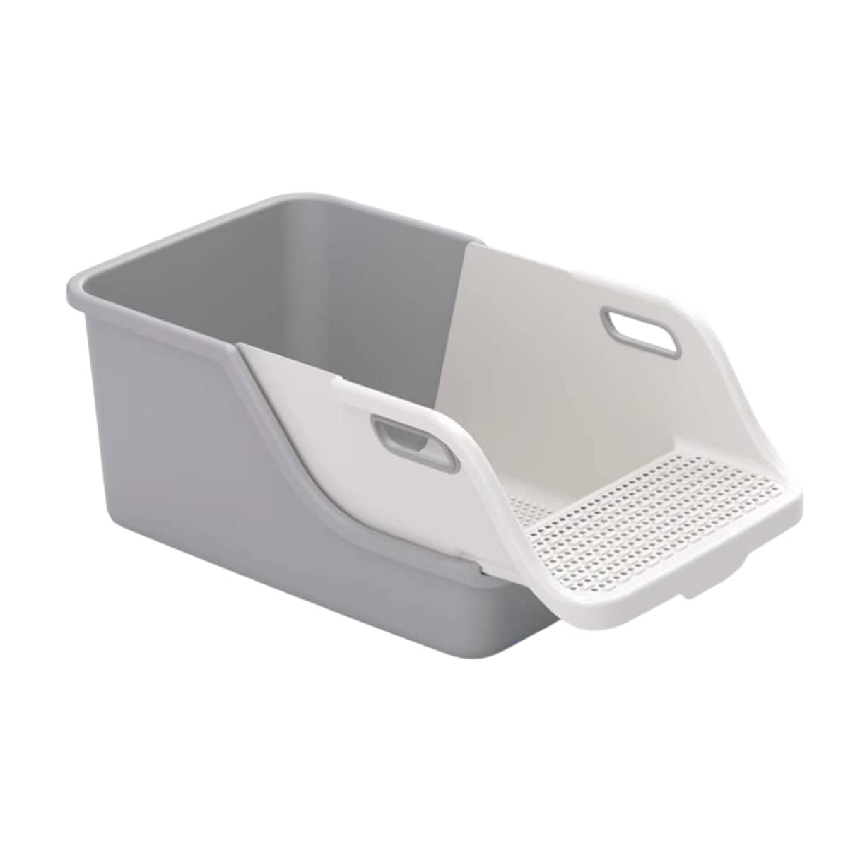 Extra Large Cat Litter Box, Semi-Enclosed - Grey