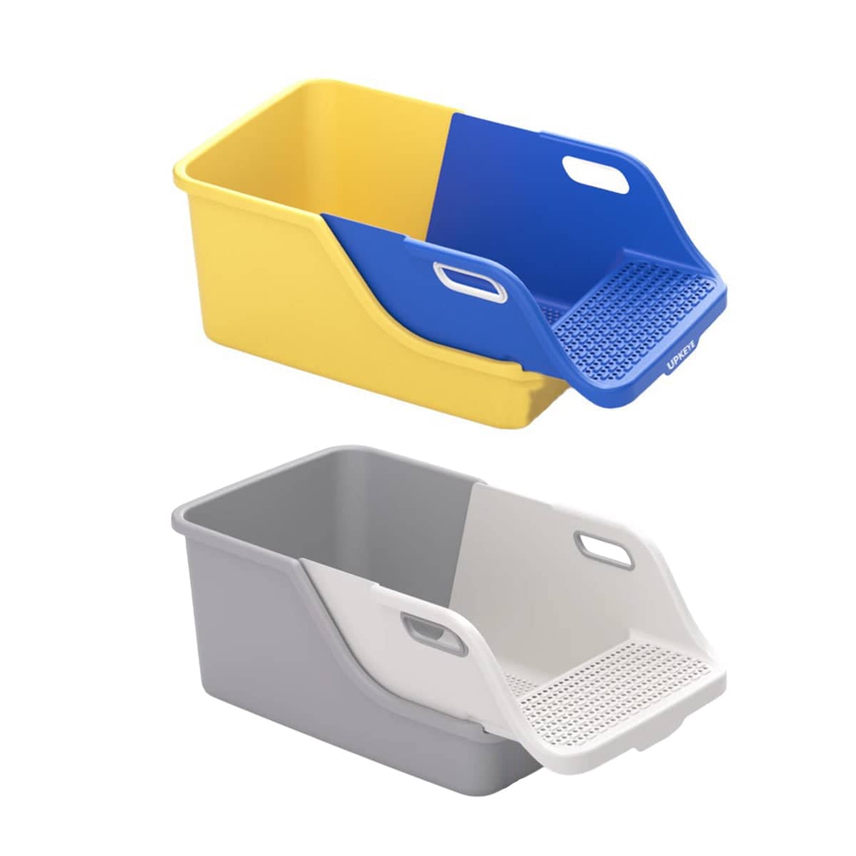 Extra Large Cat Litter Box, Semi-Enclosed - Grey - view 3