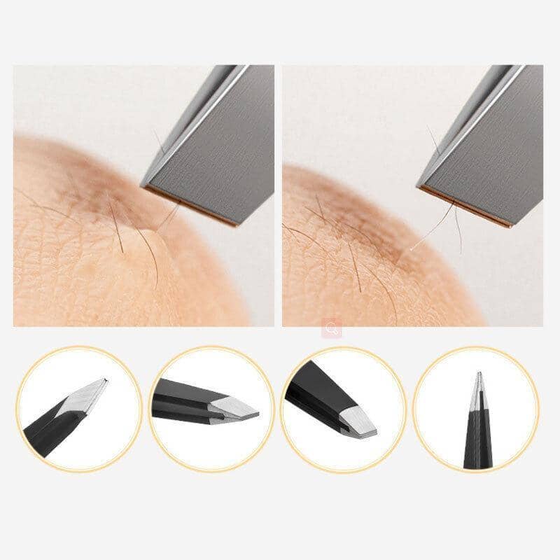 Eyebrow Tweezers Set with Leather Pouch, 4 Pieces - view 4