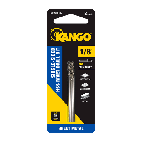 Kango 1/8" HSS Single-Sided Rivet Drill Bit, 2 Pack