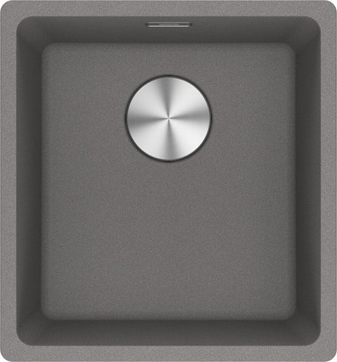 Franke Maris Single Bowl Flush Mount Sink - Stone Grey Fragranite, Hidden Overflow - MRG210-37SG-B