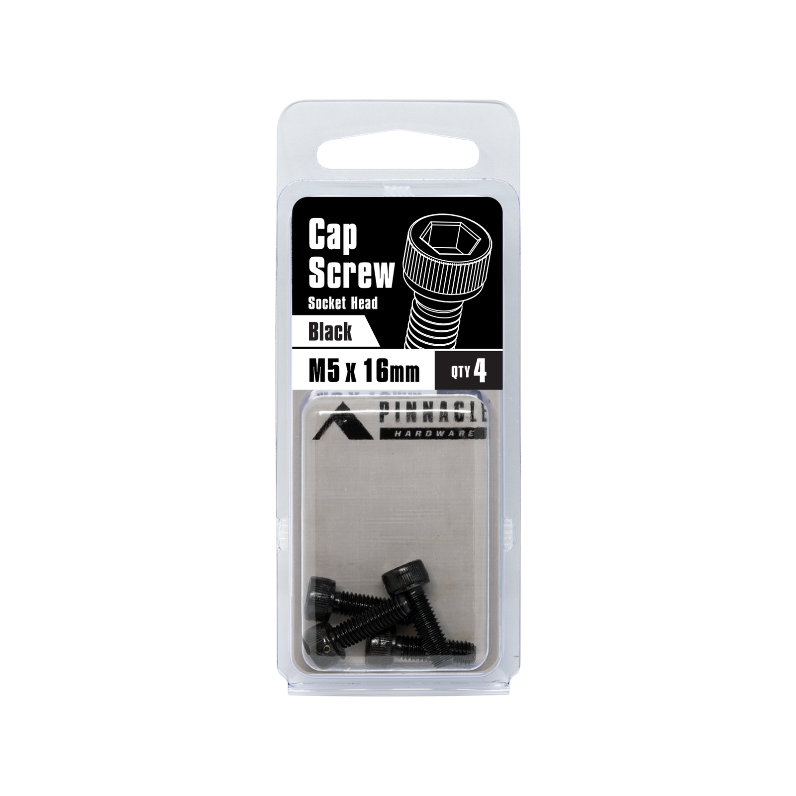 Pinnacle M5 x 16mm Steel Black Oxide Socket Head Cap Screw 4 Pack