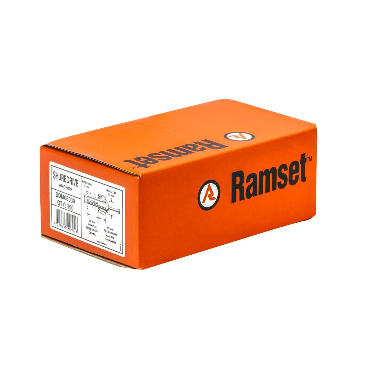 Ramset ShureDrive 6 x 30mm Anchor, Zinc Alloy, Tamper Resistant, 100 Pack