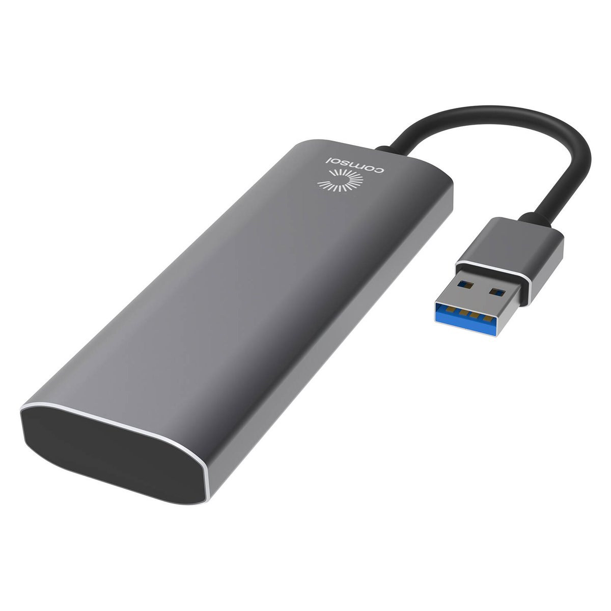 Comsol USB-A to 4 Port USB 3.0 Hub - 5Gbps Data Transfer - Aluminium Casing - SuperSaverAU - view 2