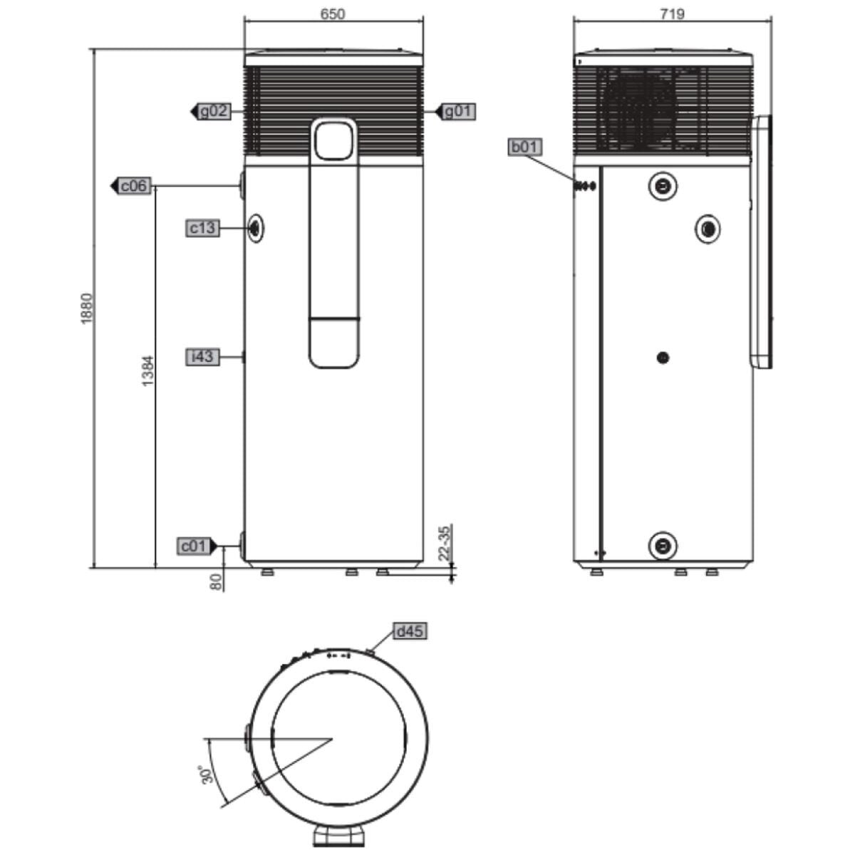 Stiebel Eltron 300L SHP-O 301 Premium Heat Pump Hot Water System - WiFi Enabled, White - 207265