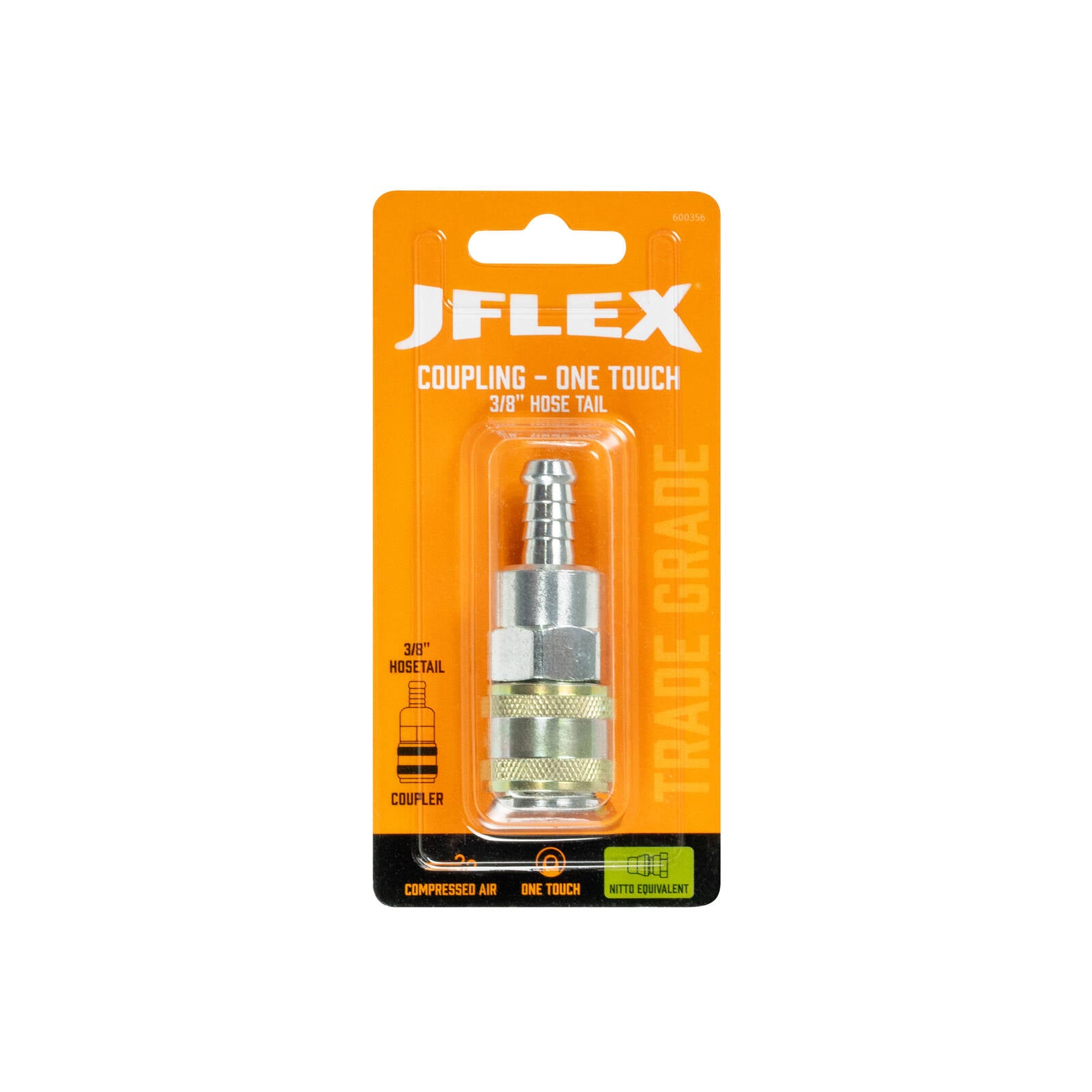 JFLEX 3/8" Hose Tail Coupling, Nitto Equivalent