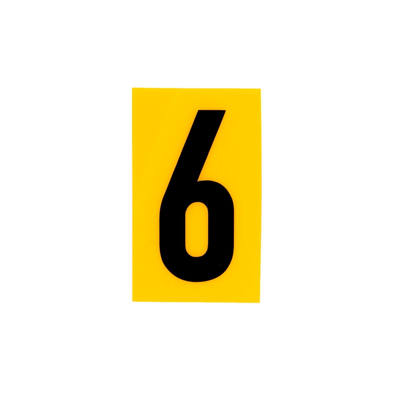 Sandleford 60mm Yellow Self Adhesive House Number 6 - Gloss Weather Resistant