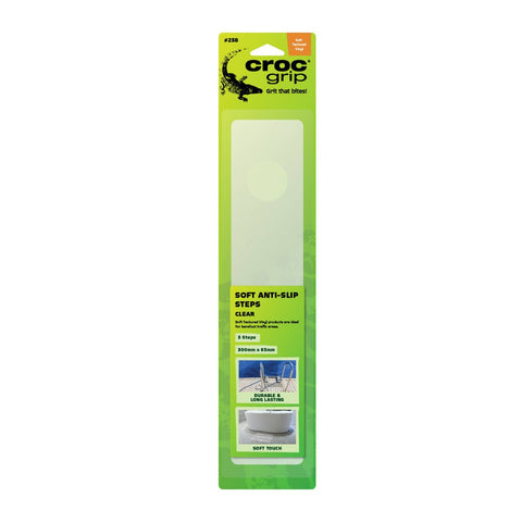 Croc Grip Clear Soft Textured Steps 300mm x 65mm Vinyl Anti-Slip - SuperSaverAU - view 1