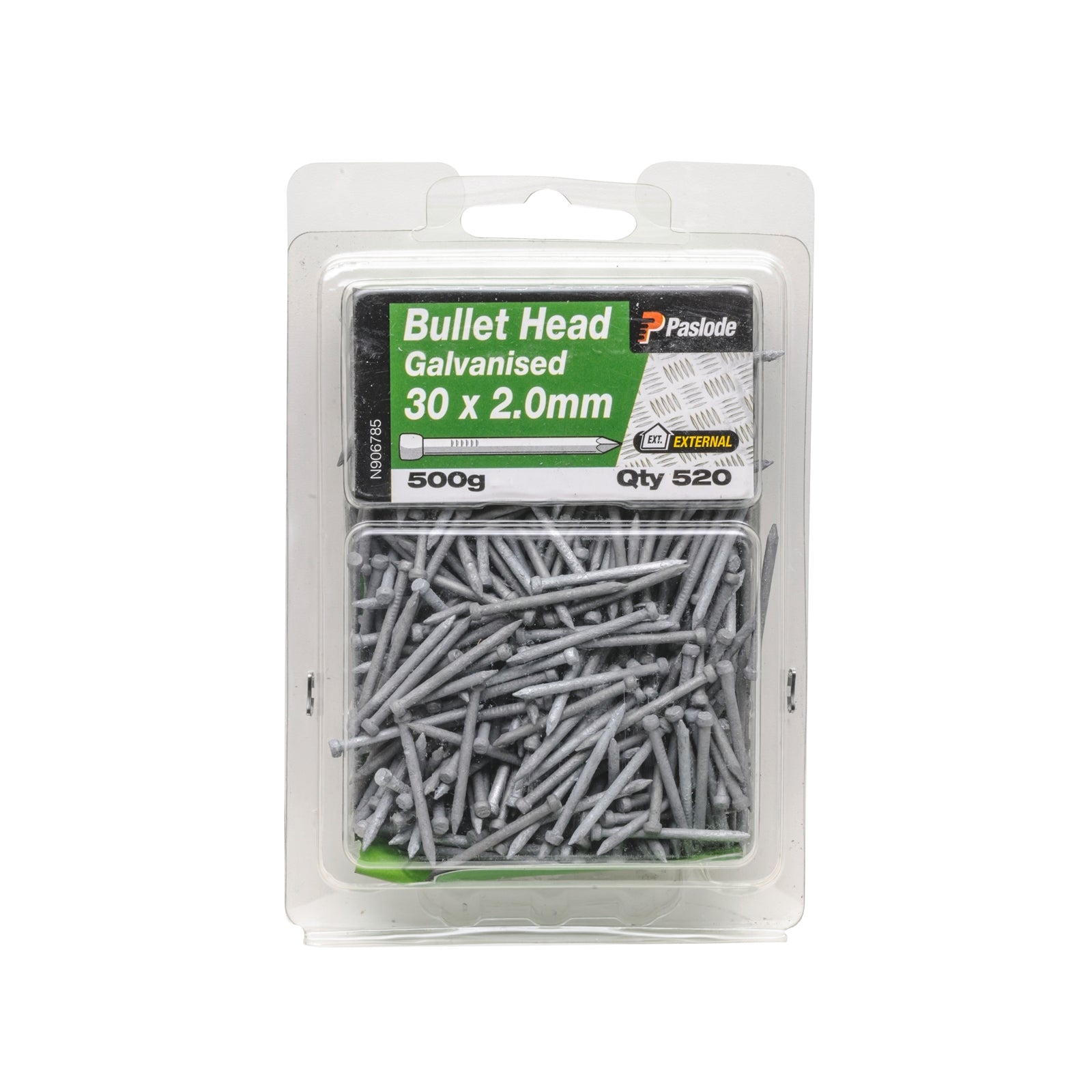 Paslode 30 x 2.0mm Galvanised Steel Bullet Head Nails - 500g 520 Pack
