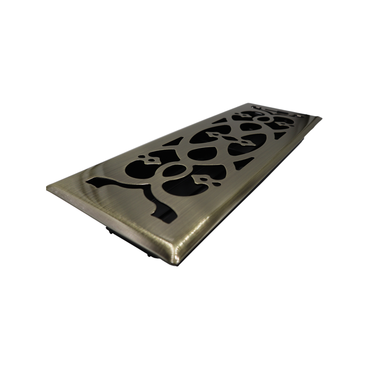 Accord 10 x 30cm Victorian Floor Vent Antique Brass Electroplated Steel