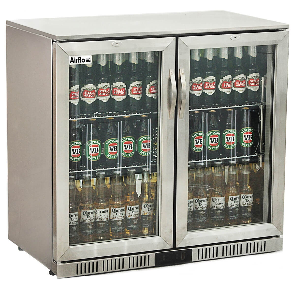 Airflo 208L Beverage Centre - Two Doors, Fan Assisted Cooling, Key Lock, Digital Control - AFF022