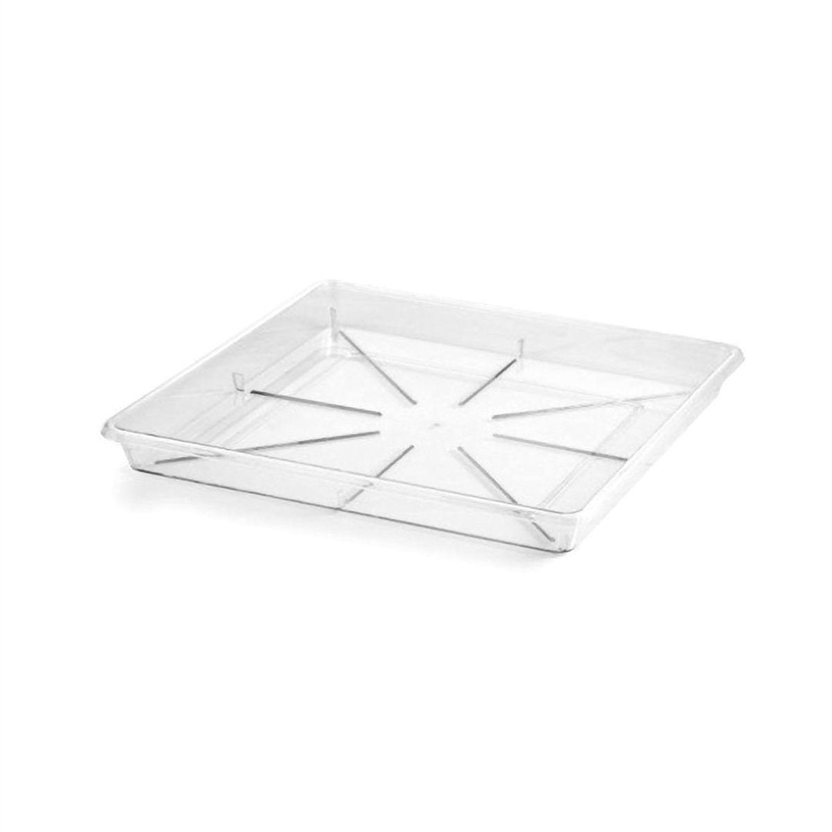 Eden Clear Porto Planter Square Saucer 330mm Polypropylene Lightweight - SuperSaverAU - view 2
