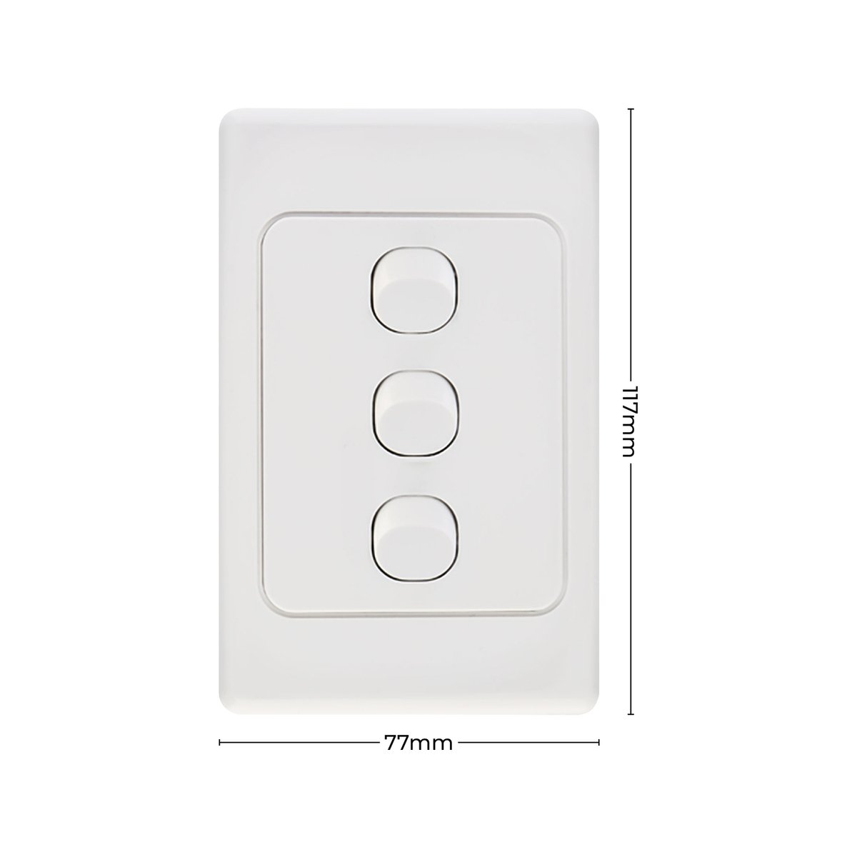 Deta Triple Vertical Switch - 3 Gang - Polycarbonate - Standard Design - SuperSaverAU - view 4