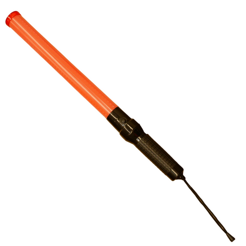 Brutus Red and Black LED Traffic Wand, Flashing Handheld Safety Baton