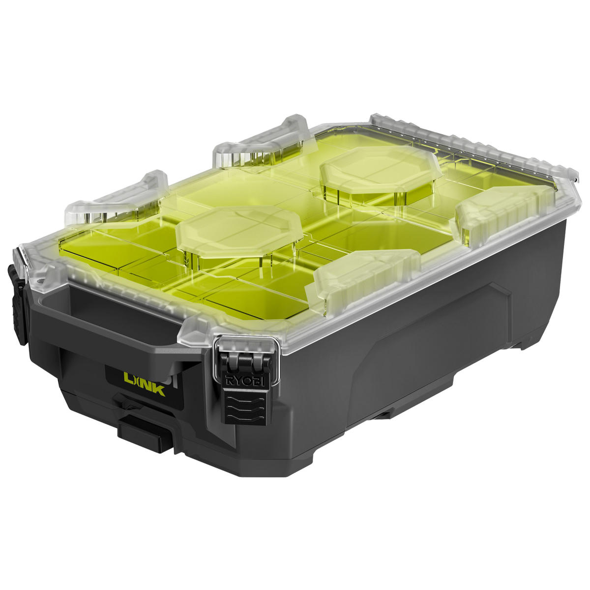 Ryobi Link Small Compact Parts Organiser - 267mm x 127mm x 508mm - IP65 Water Resistant - Detachable Bins - SuperSaverAU - view 2
