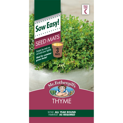 Mr Fothergill's Thyme Seed Mat, Easy-Grow Aromatic Herb for Pots & Gardens, Sun or Part Shade