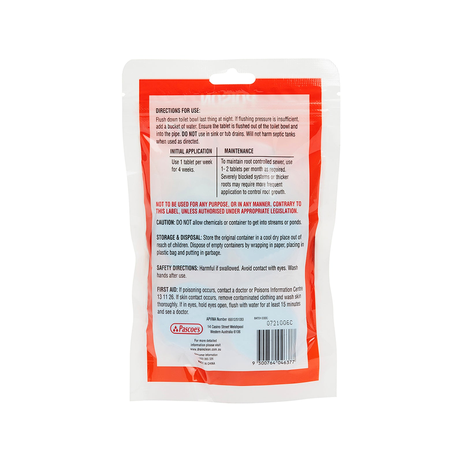 Drain Clean 114g Root Control Tablets 4 Pack, Septic Safe
