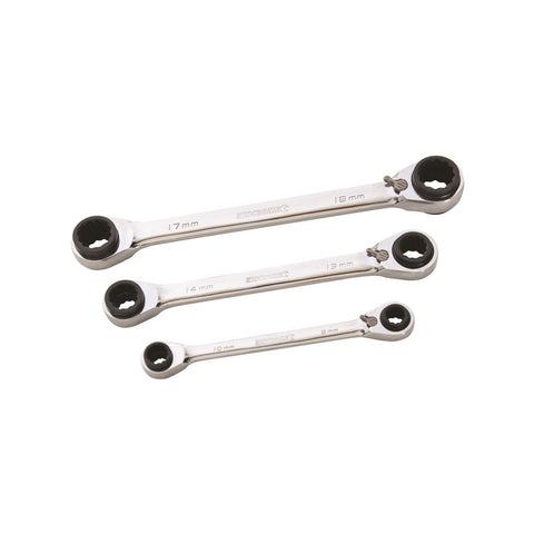 Kincrome Double Ring 12-in-3 Gear Spanner Set 3 Piece 5 Degree Offset