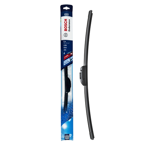 Bosch E22 22" 550mm Flat Endurance Wiper Blade, Hook Type Adapter