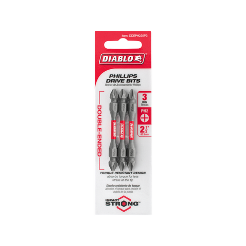 Diablo PH2 Double Ended Power Bit - 3 Pack