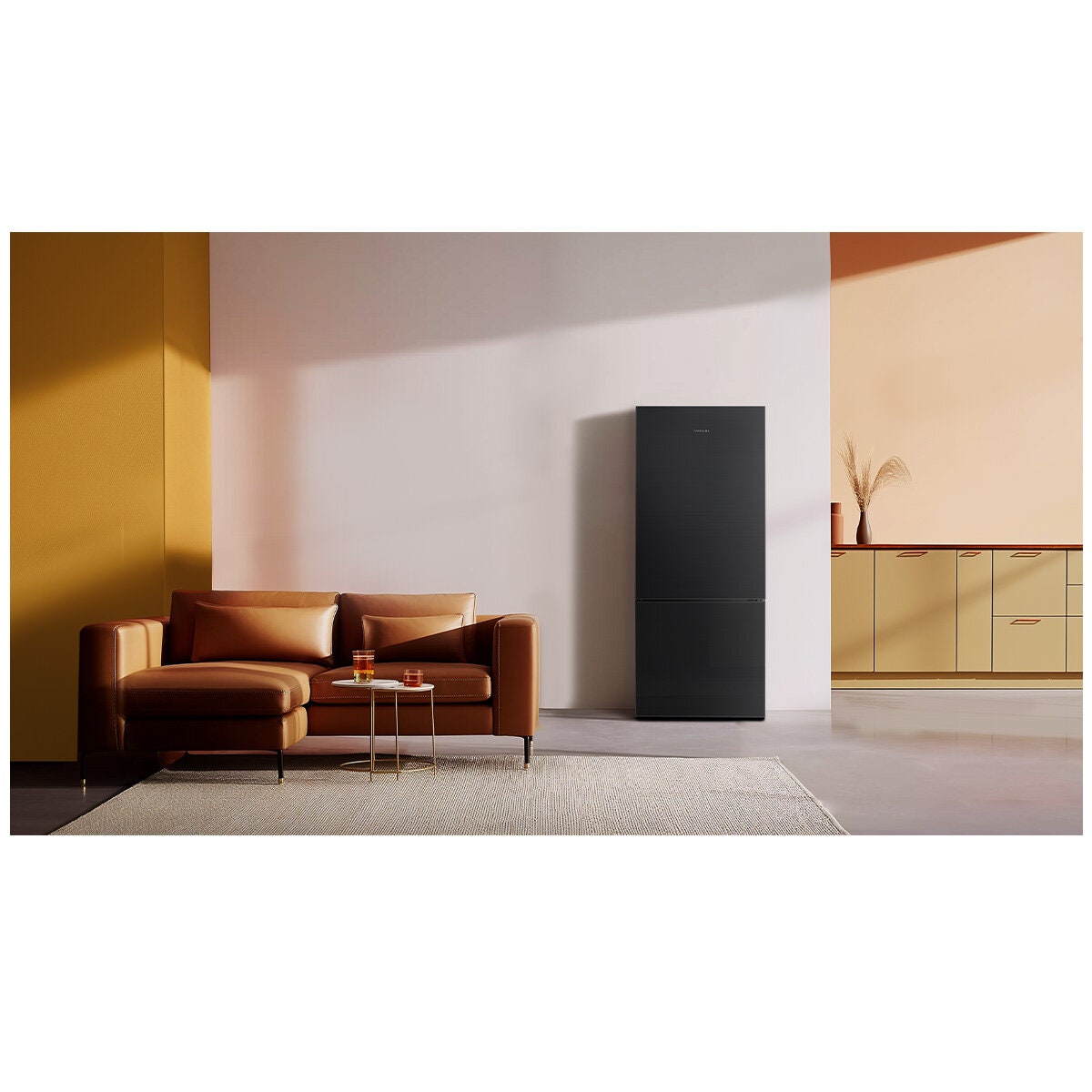 Samsung 427L Bottom Mount Fridge - Matte Black, SmartThings App, All-Around Cooling - SRL4200B
