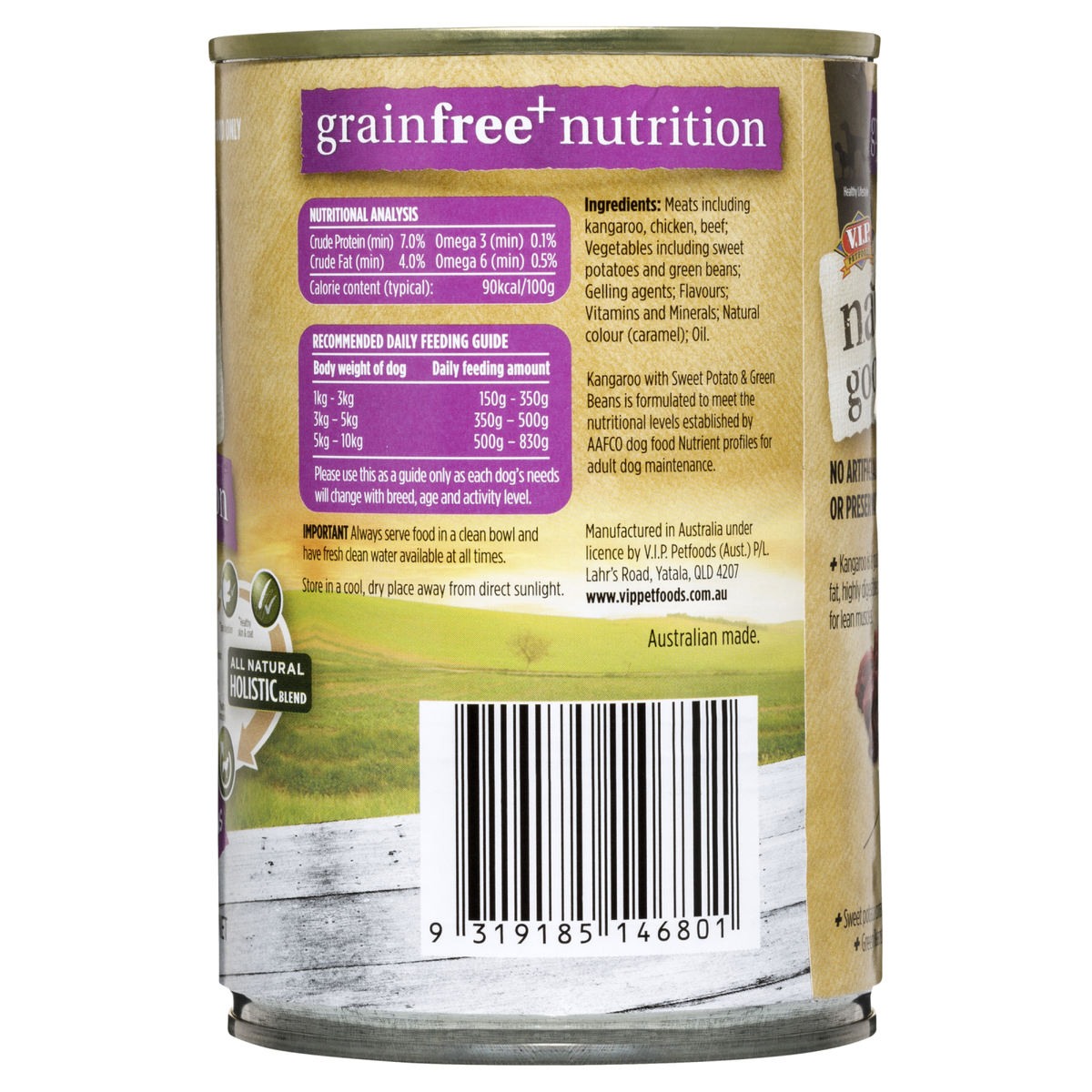 Natures Goodness Kangaroo Wet Dog Food 400g - Sweet Potato & Green Beans - Grain Free - 12 Pack - SuperSaverAU - view 2