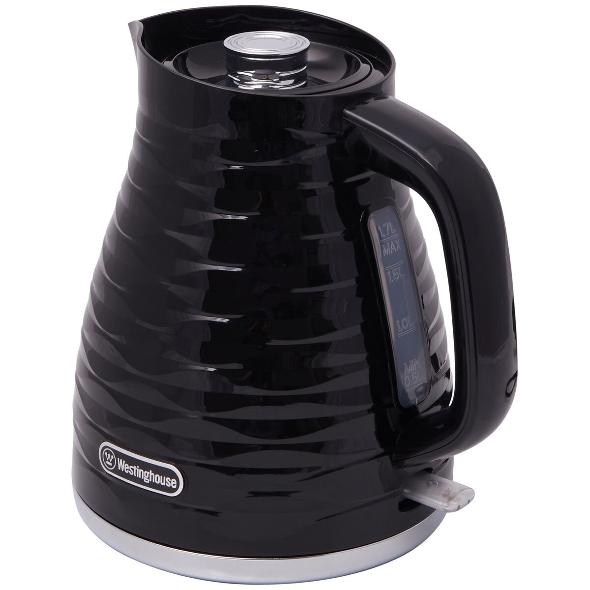 Westinghouse Kettle and Toaster Pack - 1.7L Rapid Boil Kettle, 4 Slice Toaster, Black Silver - WHKTPK14K