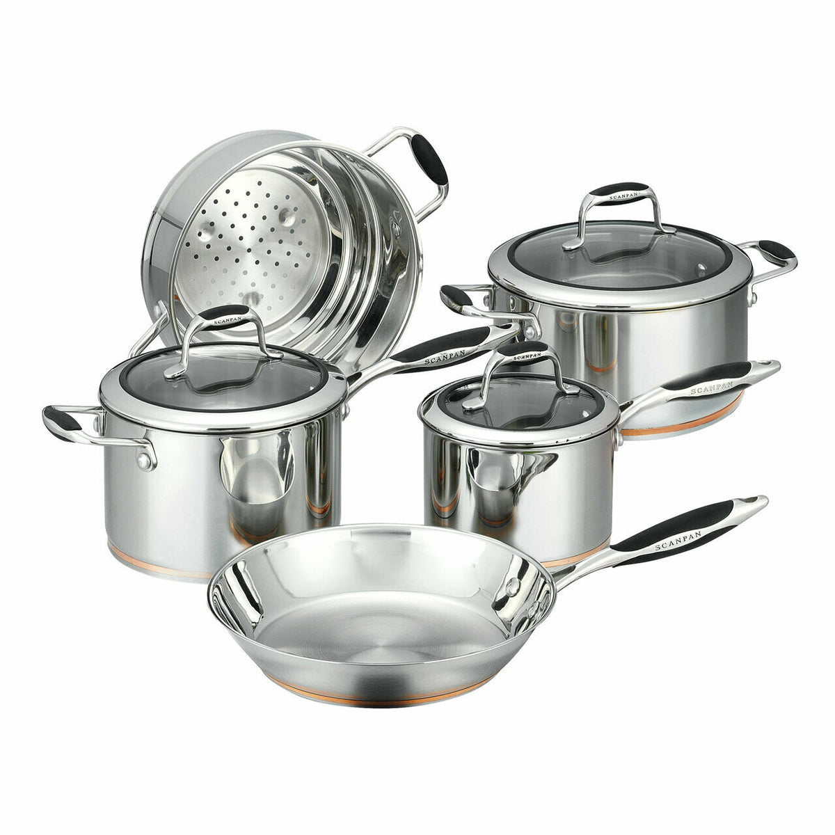Scanpan Coppernox 5 Piece Cookware Set - 18/10 Stainless Steel, Induction Compatible - 26035