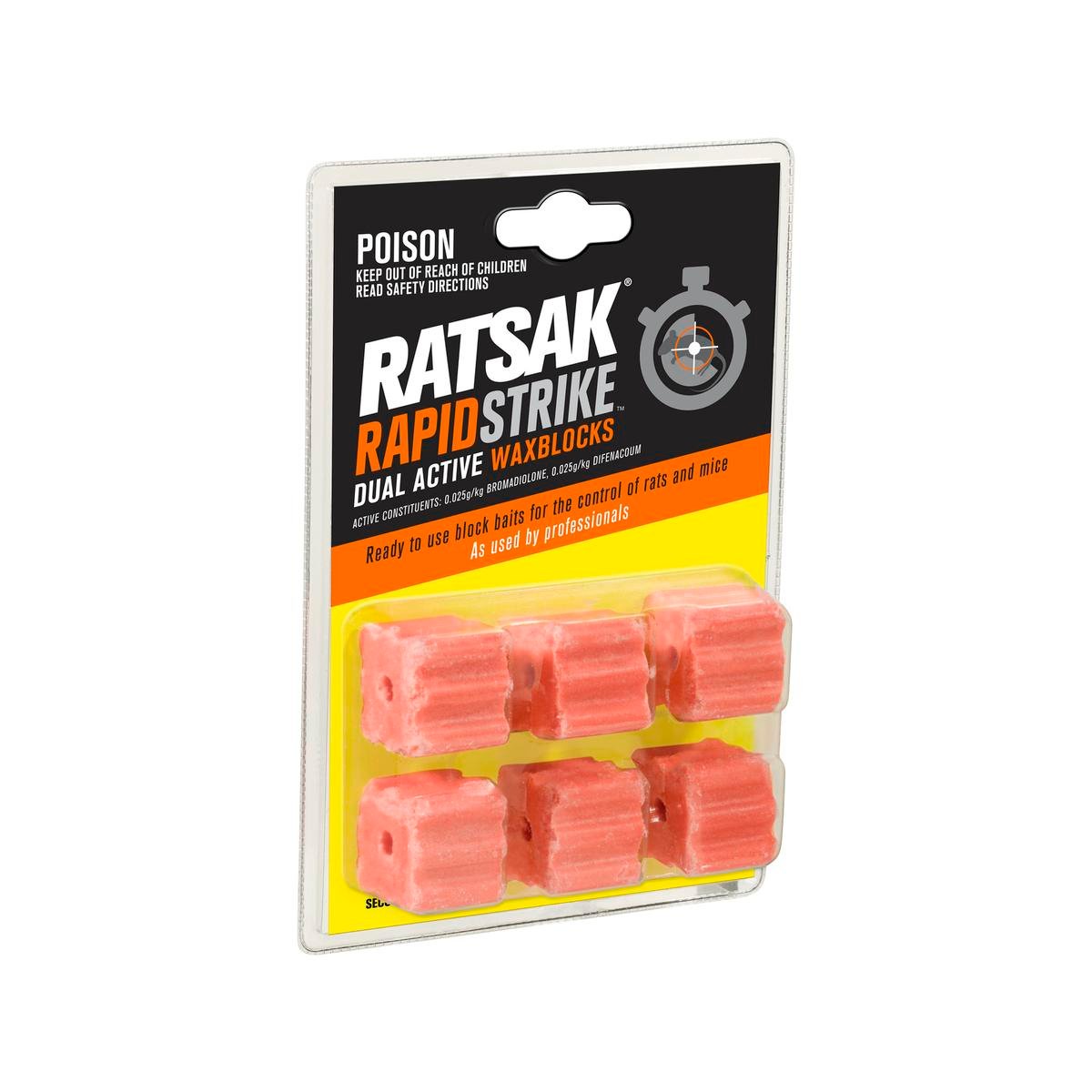 RATSAK 90g Rapid Strike Dual Active Wax Block Indoor Outdoor