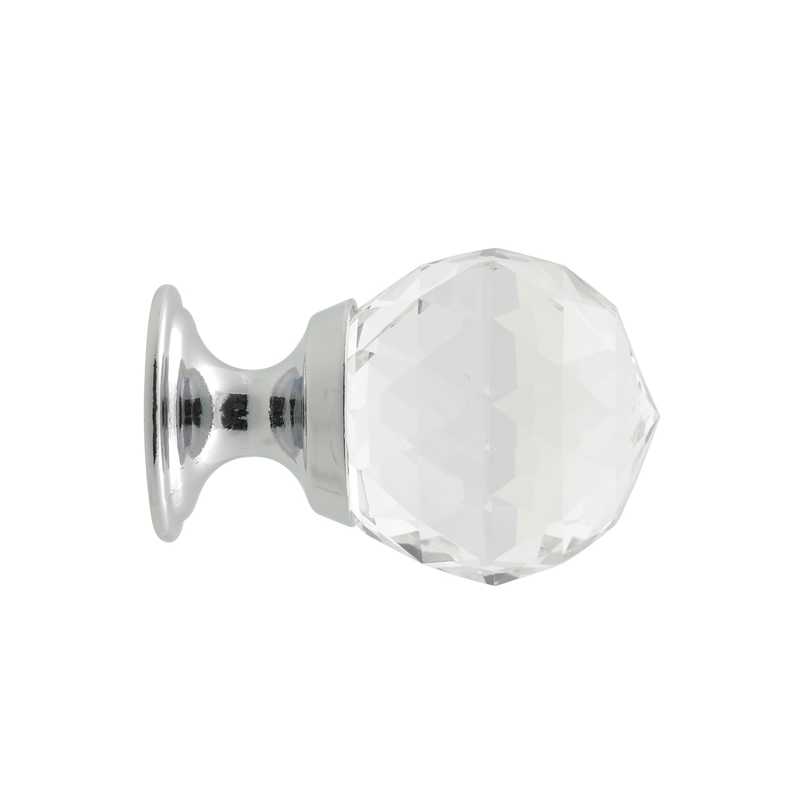Prestige 25mm Chrome Plated Glass Cabinet Knob