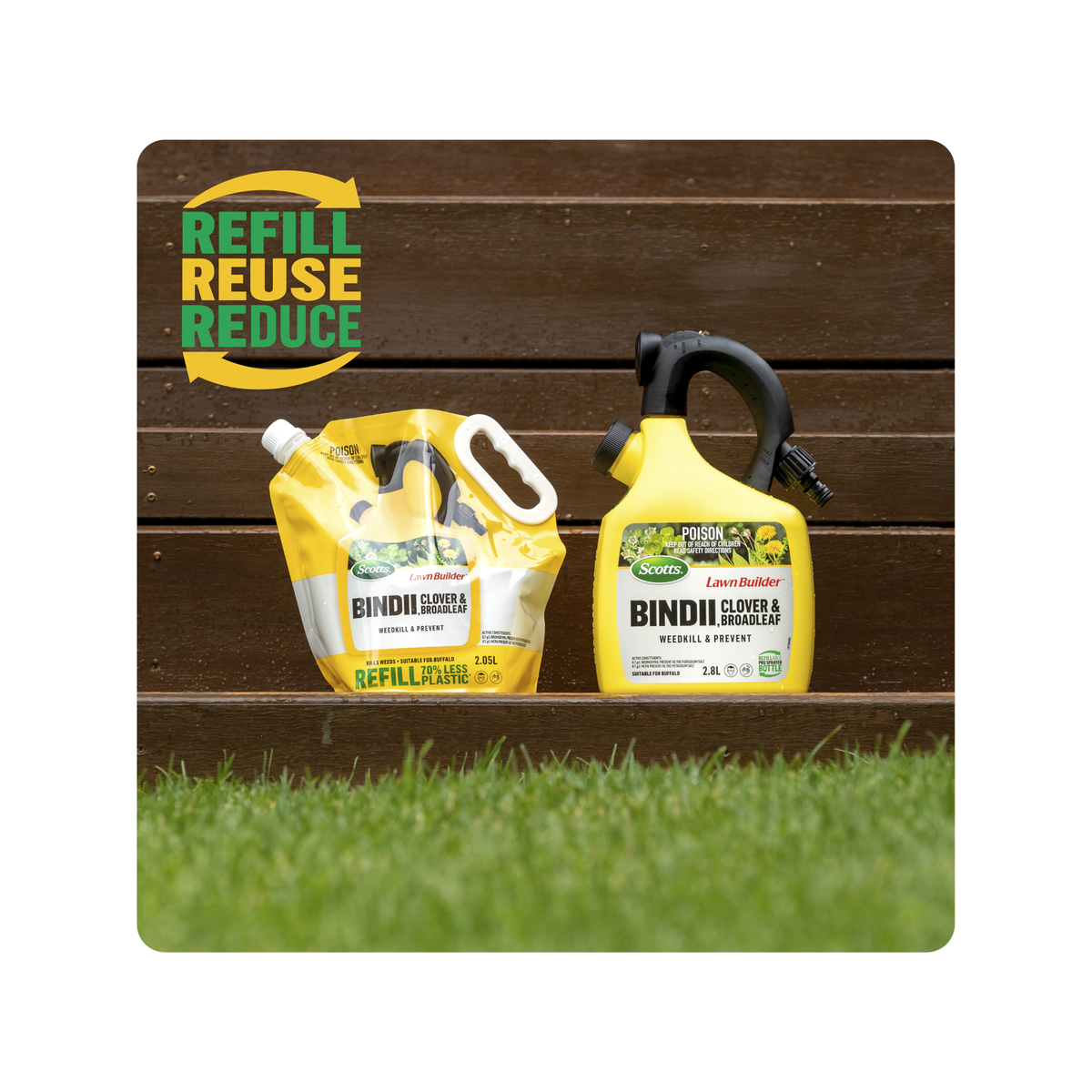 Scotts Lawn Builder Bindii, Clover & Broadleaf Weedkiller Refillable Bottle