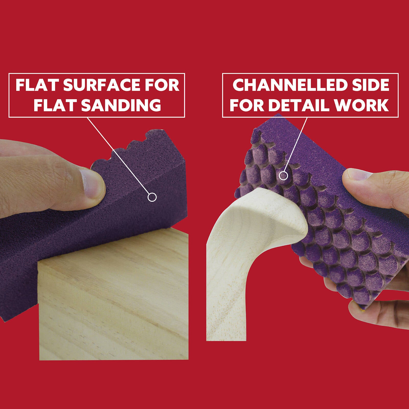 Rocket Walls and Ceilings Dual-Sided Sanding Block Multi Pack, Orange & Purple