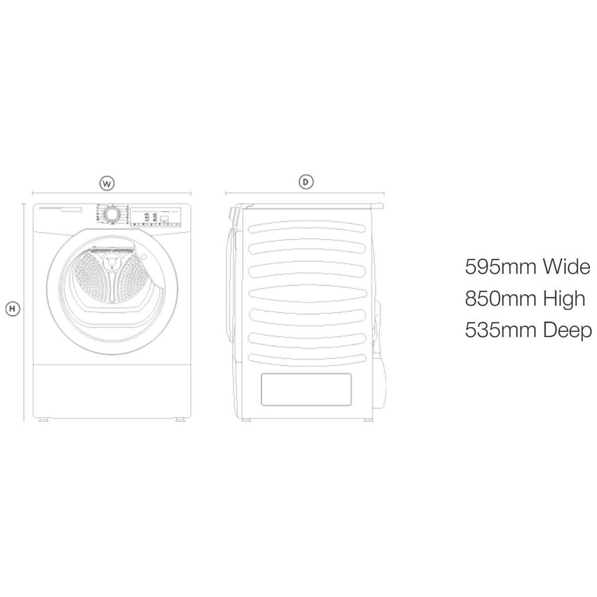 Artusi 8kg/4.5kg Washer Dryer Combo - Gloss White, 14 Programs, Auto Load Sensing - AWD850W