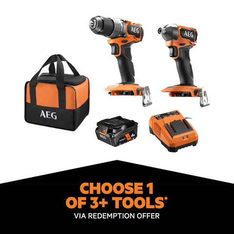 AEG 18V Brushless Sub Compact 2-Piece 4.0Ah Cordless Kit A18SX24B